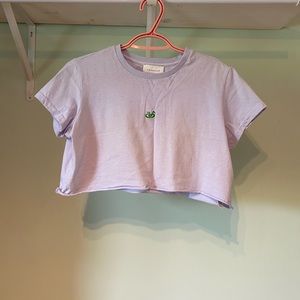 T-shirt crop top lilas top shop
